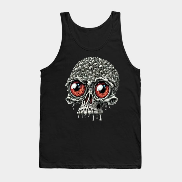 Zombie Gore Brain Skull 4 Tank Top by unknown_pleasures